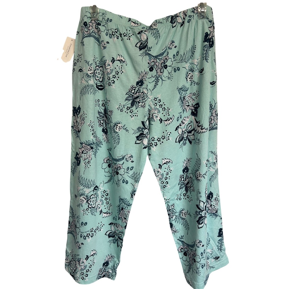 Charter Club Intimates Floral Cotton Pajama Lounge Sleepwear Pockets Capri L